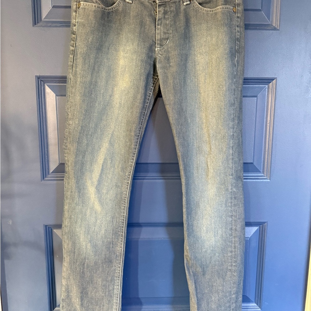 Superfine Straight Leg Jeans Womens 27 Blue Cotton Tencel Low Rise Made in Italy - Picture 8 of 9